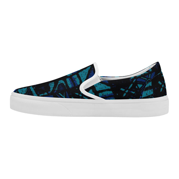 Sandwich Isles Blue Tapa Skate Slipon Shoes