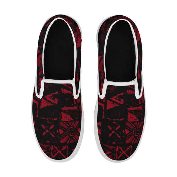 Sandwich Isles Red Tapa Skate Slipon Shoes