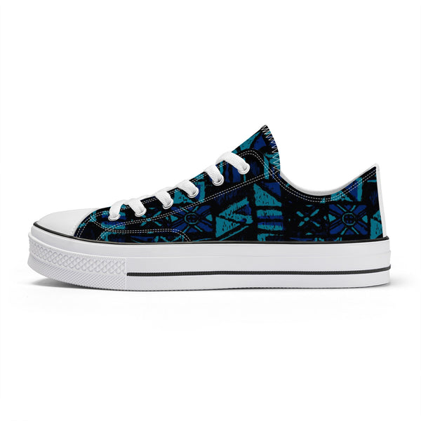 Sandwich Isles Blue Tapa Unisex Canvas Shoes