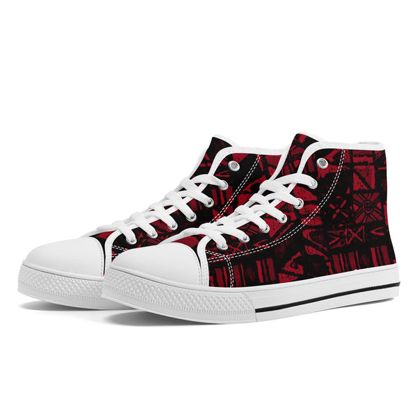 Sandwich Isles Red Tapa Low-Top Sneakers