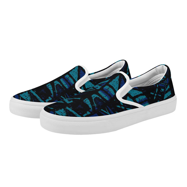 Sandwich Isles Blue Tapa Skate Slipon Shoes