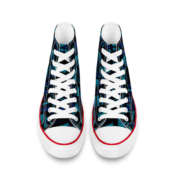 Sandwich Isles Blue Tapa High-Top Sneakers