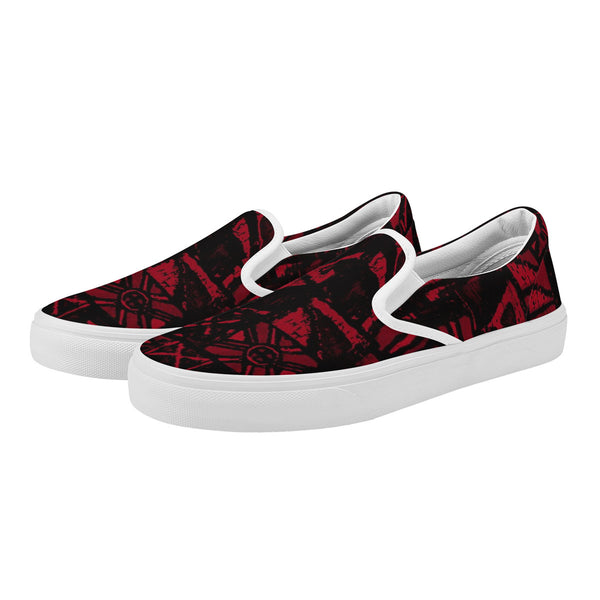 Sandwich Isles Red Tapa Skate Slipon Shoes