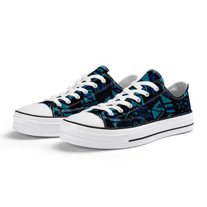 Sandwich Isles Blue Tapa Unisex Canvas Shoes