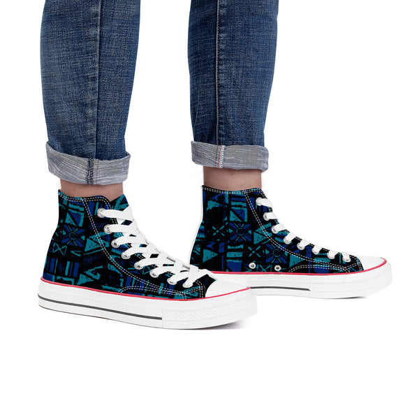 Sandwich Isles Blue Tapa High-Top Sneakers