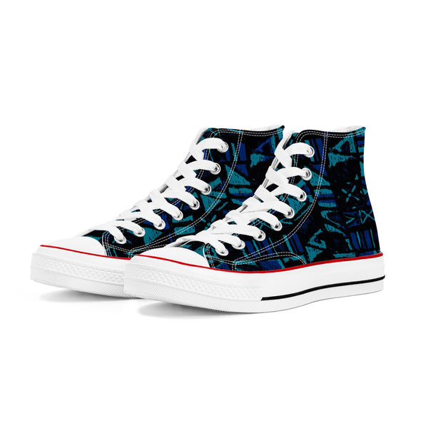 Sandwich Isles Blue Tapa High-Top Sneakers