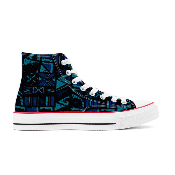 Sandwich Isles Blue Tapa High-Top Sneakers