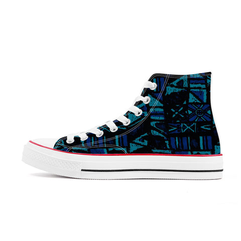 Sandwich Isles Blue Tapa High-Top Sneakers