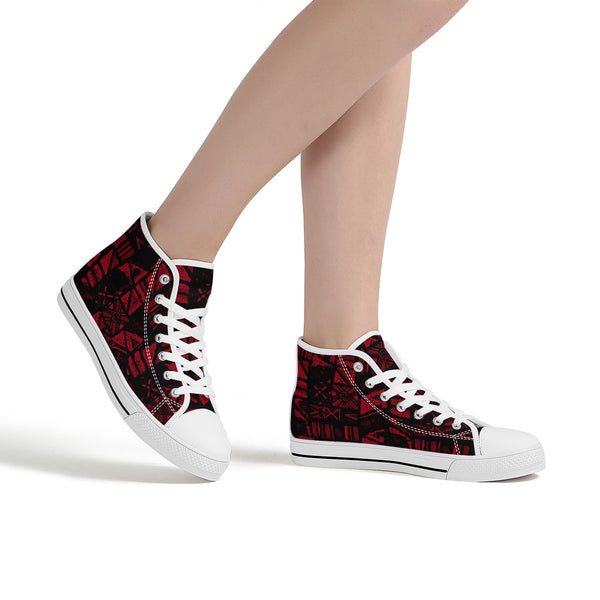 Sandwich Isles Red Tapa Low-Top Sneakers