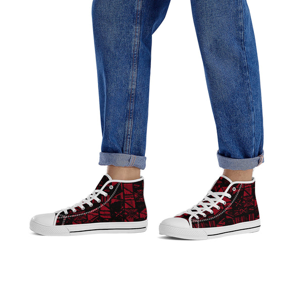 Sandwich Isles Red Tapa Low-Top Sneakers