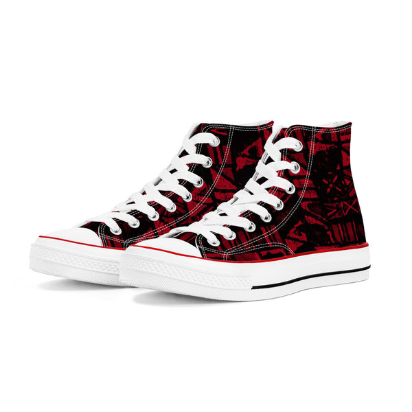 Sandwich Isles Red Tapa High-Top Sneakers