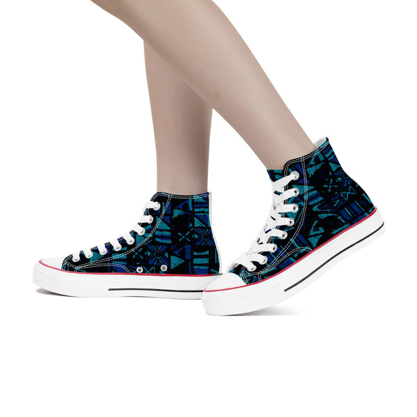 Sandwich Isles Blue Tapa High-Top Sneakers