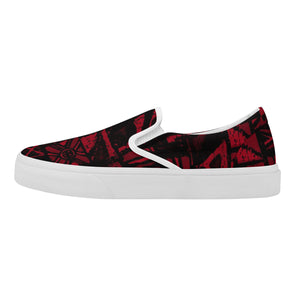 Sandwich Isles Red Tapa Skate Slipon Shoes