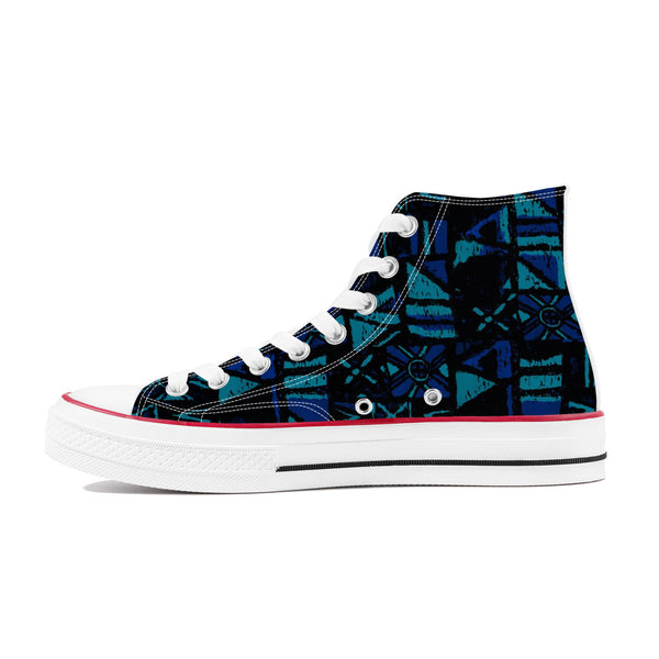 Sandwich Isles Blue Tapa High-Top Sneakers