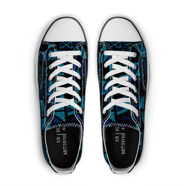 Sandwich Isles Blue Tapa Unisex Canvas Shoes