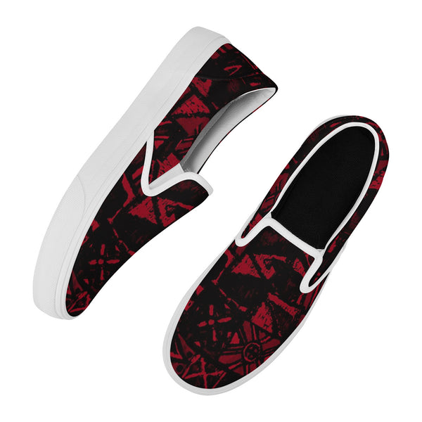 Sandwich Isles Red Tapa Skate Slipon Shoes