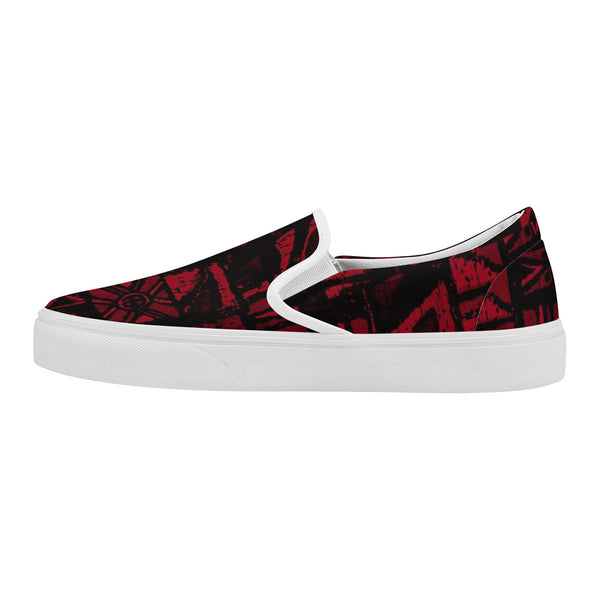 Sandwich Isles Red Tapa Skate Slipon Shoes