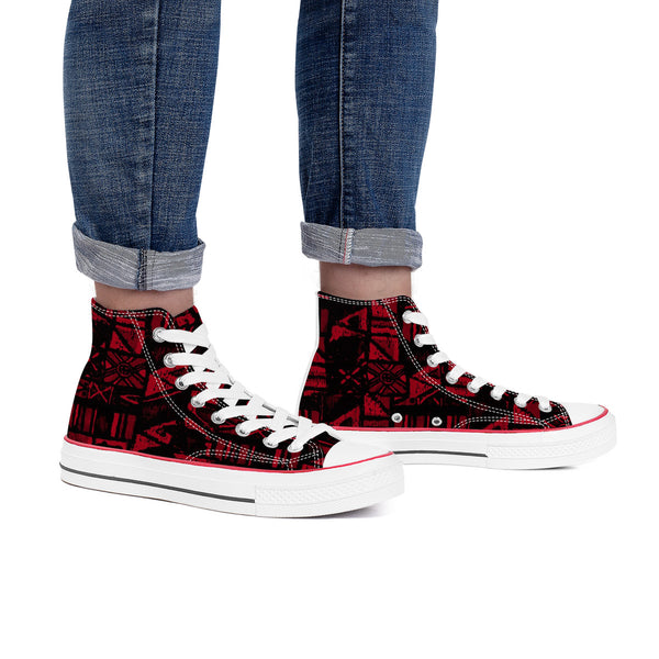 Sandwich Isles Red Tapa High-Top Sneakers