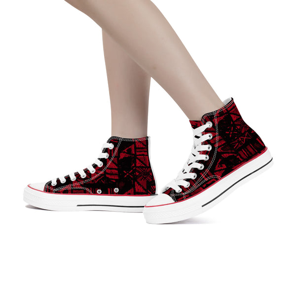 Sandwich Isles Red Tapa High-Top Sneakers